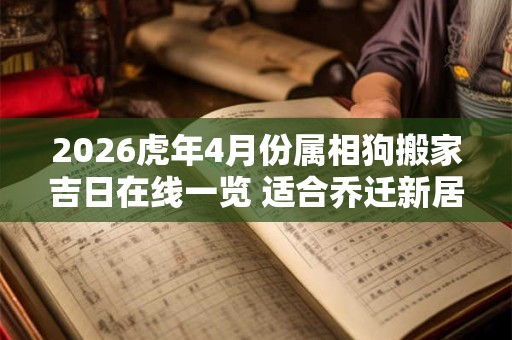 2026虎年4月份属相狗搬家吉日在线一览 适合乔迁新居的好日子