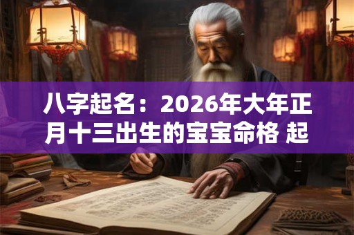 八字起名：2026年大年正月十三出生的宝宝命格 起什么名字好