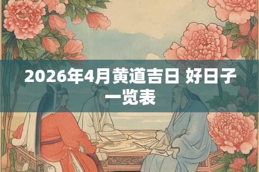 2026年4月黄道吉日 好日子一览表