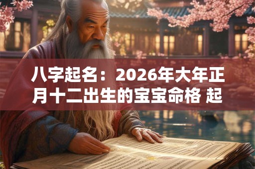 八字起名:2026年大年正月十二出生的宝宝命格 起什么名字好 八字起名:2026年大年正月十二出生的宝宝命格 起什么名字好