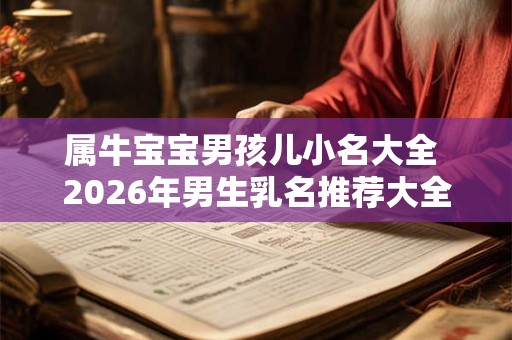 属牛宝宝男孩儿小名大全 2026年男生乳名推荐大全 属牛宝宝男孩儿小名大全 2026年男生乳名推荐大全