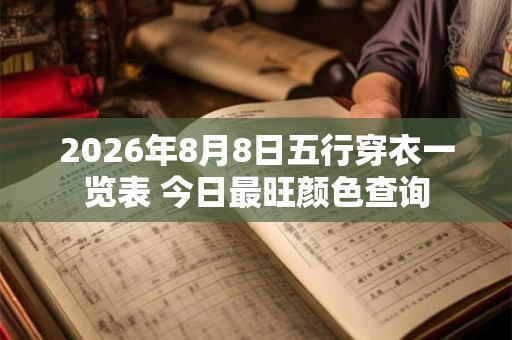 2026年8月8日五行穿衣一览表 今日最旺颜色查询