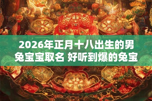 2026年正月十八出生的男兔宝宝取名 好听到爆的兔宝宝名字
