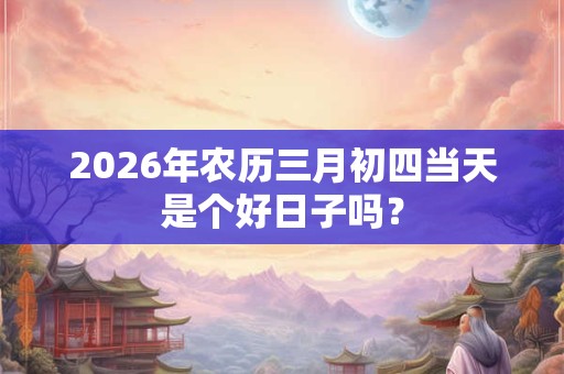 2026年农历三月初四当天是个好日子吗？