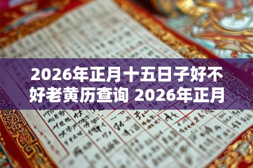 2026年正月十五日子好不好老黄历查询 2026年正月十五开门营业好吗 2026年正月十五日子好不好老黄历查询 2026年正月十五开门营业好吗
