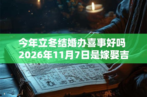 今年立冬结婚办喜事好吗 2026年11月7日是嫁娶吉日吗