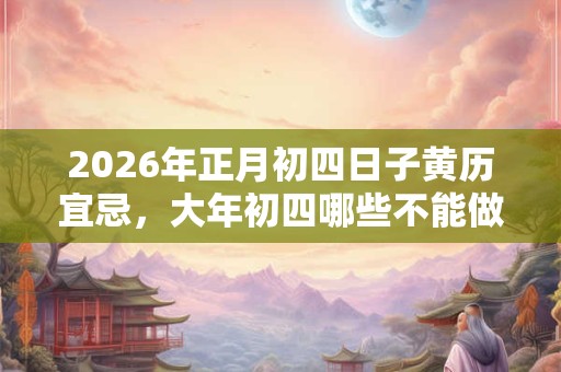 2026年正月初四日子黄历宜忌，大年初四哪些不能做？
