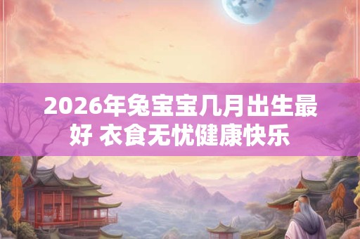 2026年兔宝宝几月出生最好 衣食无忧健康快乐