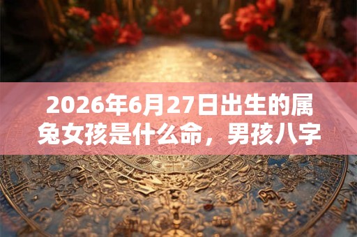 2026年6月27日出生的属兔女孩是什么命,男孩八字命运分析 2026年6月27日出生的属兔女孩是什么命,男孩八字命运分析