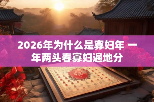 2026年为什么是寡妇年 一年两头春寡妇遍地分