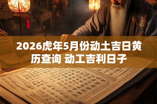 2026虎年5月份动土吉日黄历查询 动工吉利日子