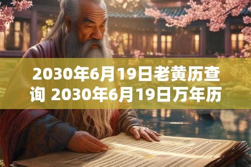 2030年6月19日老黄历查询 2030年6月19日万年历黄道吉日