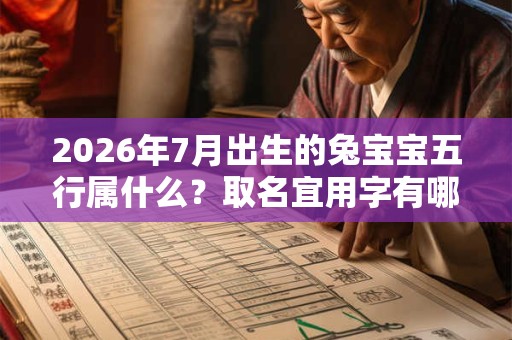 2026年7月出生的兔宝宝五行属什么？取名宜用字有哪些