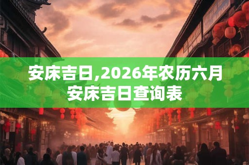 安床吉日,2026年农历六月安床吉日查询表