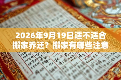 2026年9月19日适不适合搬家乔迁？搬家有哪些注意事项？