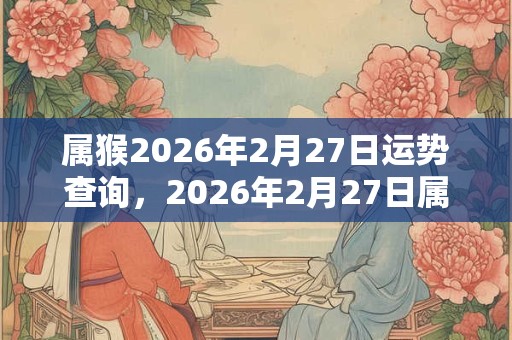 属猴2026年2月27日运势查询，2026年2月27日属猴人运势好吗？