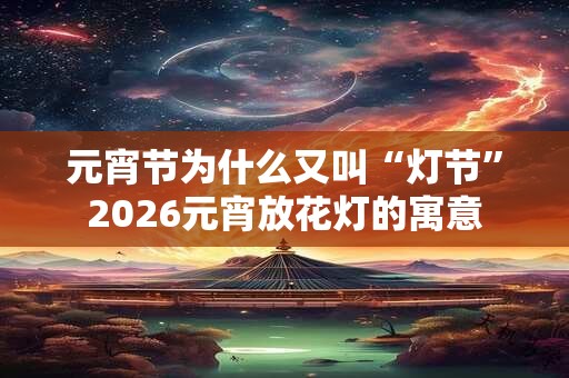 元宵节为什么又叫“灯节”2026元宵放花灯的寓意 元宵节为什么又叫“灯节”2026元宵放花灯的寓意