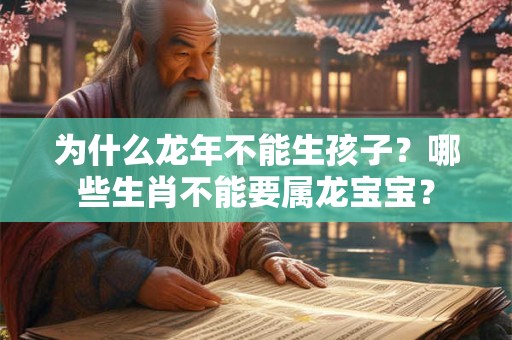 为什么龙年不能生孩子？哪些生肖不能要属龙宝宝？