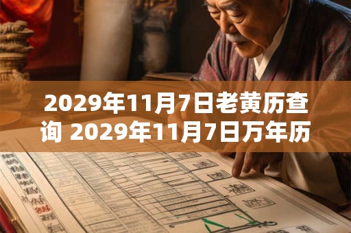 2029年11月7日老黄历查询 2029年11月7日万年历黄道吉日