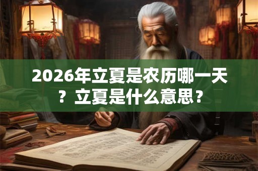 2026年立夏是农历哪一天?立夏是什么意思? 2026年立夏是农历哪一天?立夏是什么意思?