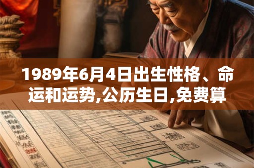 1989年6月4日出生性格、命运和运势,公历生日,免费算命