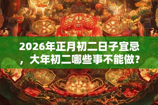 2026年正月初二日子宜忌，大年初二哪些事不能做？