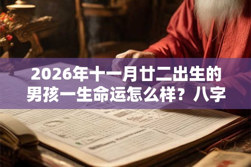 2026年十一月廿二出生的男孩一生命运怎么样？八字好不好