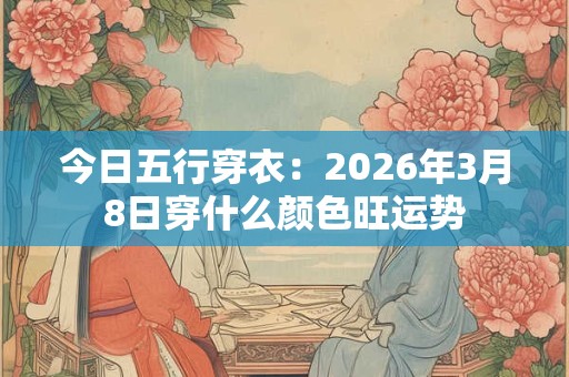 今日五行穿衣:2026年3月8日穿什么颜色旺运势 今日五行穿衣:2026年3月8日穿什么颜色旺运势