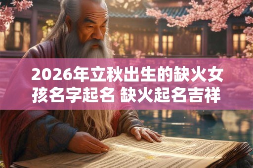 2026年立秋出生的缺火女孩名字起名 缺火起名吉祥用字