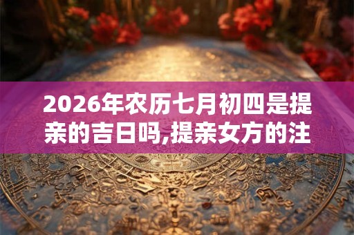2026年农历七月初四是提亲的吉日吗,提亲女方的注意事项