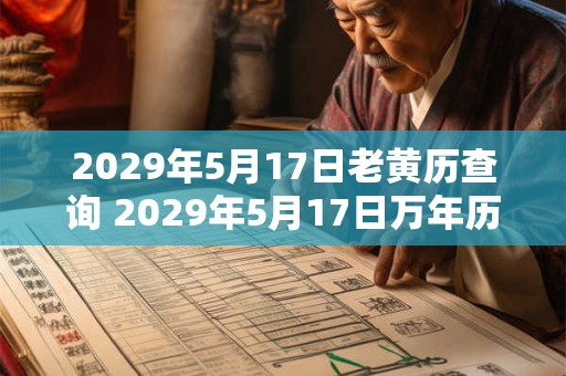 2029年5月17日老黄历查询 2029年5月17日万年历黄道吉日