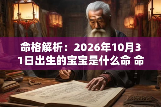 命格解析：2026年10月31日出生的宝宝是什么命 命运好吗