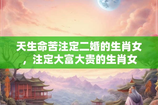 天生命苦注定二婚的生肖女，注定大富大贵的生肖女