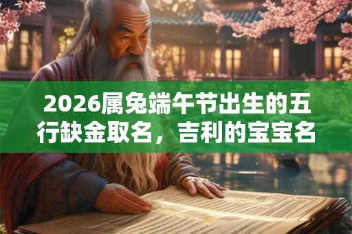 2026属兔端午节出生的五行缺金取名，吉利的宝宝名字