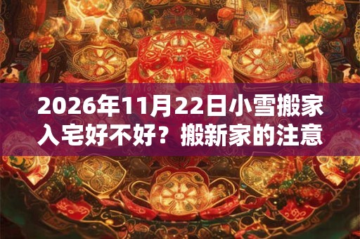 2026年11月22日小雪搬家入宅好不好？搬新家的注意事项？