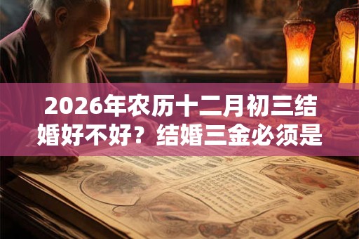 2026年农历十二月初三结婚好不好？结婚三金必须是黄金吗？
