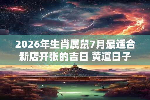 2026年生肖属鼠7月最适合新店开张的吉日 黄道日子查询