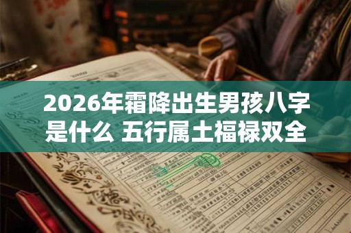 2026年霜降出生男孩八字是什么 五行属土福禄双全