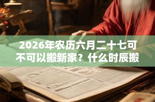 2026年农历六月二十七可不可以搬新家?什么时辰搬家最好? 2026年农历六月二十七可不可以搬新家?什么时辰搬家最好?