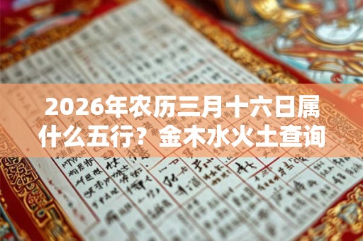 2026年农历三月十六日属什么五行?金木水火土查询 2026年农历三月十六日属什么五行?金木水火土查询
