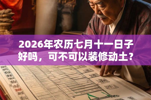 2026年农历七月十一日子好吗，可不可以装修动土？