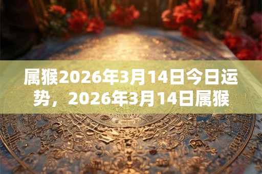 属猴2026年3月14日今日运势，2026年3月14日属猴人运势好吗？