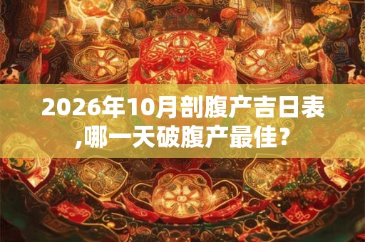 2026年10月剖腹产吉日表,哪一天破腹产最佳？
