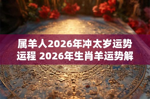属羊人2026年冲太岁运势运程 2026年生肖羊运势解析