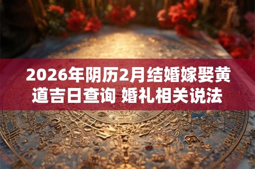 2026年阴历2月结婚嫁娶黄道吉日查询 婚礼相关说法