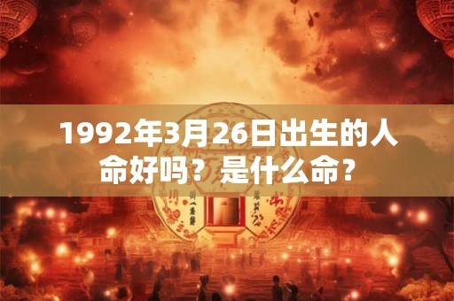 1992年3月26日出生的人命好吗？是什么命？