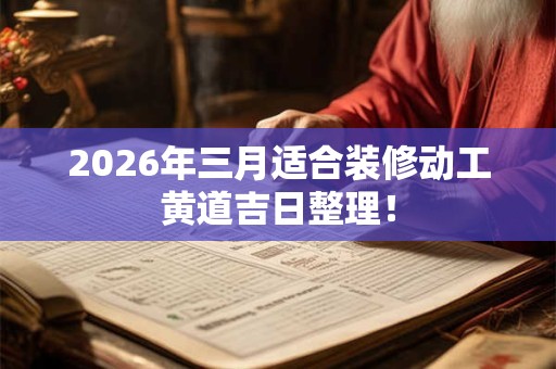 2026年三月适合装修动工黄道吉日整理！
