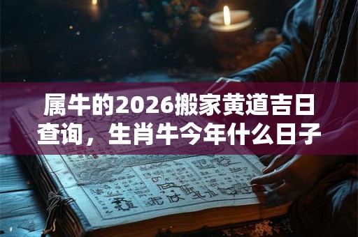 属牛的2026搬家黄道吉日查询，生肖牛今年什么日子搬家吉利