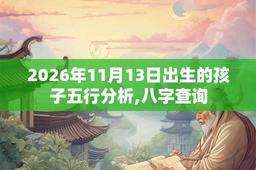 2026年11月13日出生的孩子五行分析,八字查询