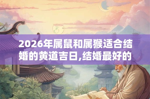 2026年属鼠和属猴适合结婚的黄道吉日,结婚最好的日子